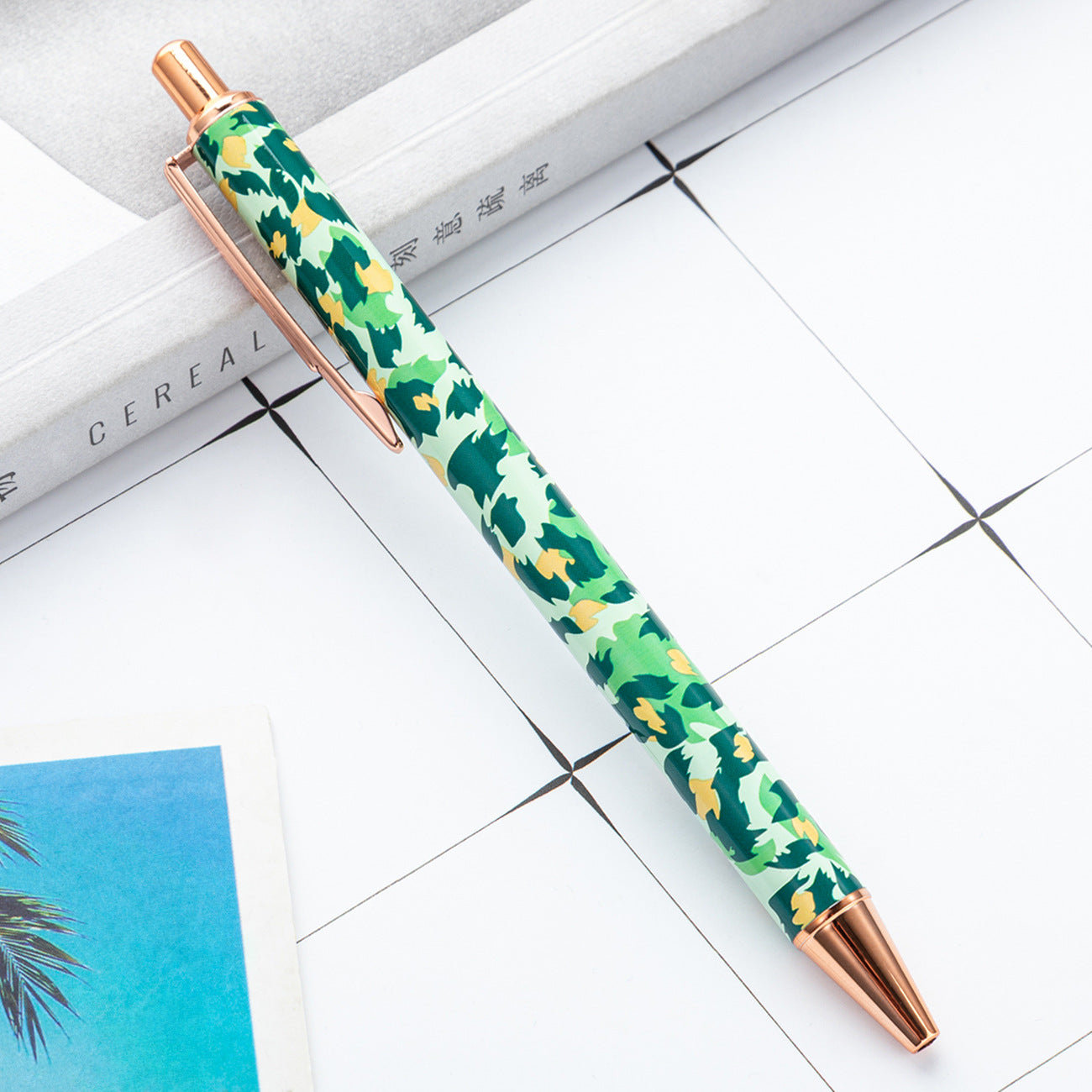 Wholesale Leopard Pattern Pushing Metal Ballpoint Pen